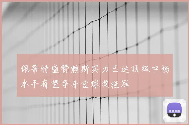 佩蒂特盛赞赖斯实力已达顶级中场水平有望争夺金球奖桂冠
